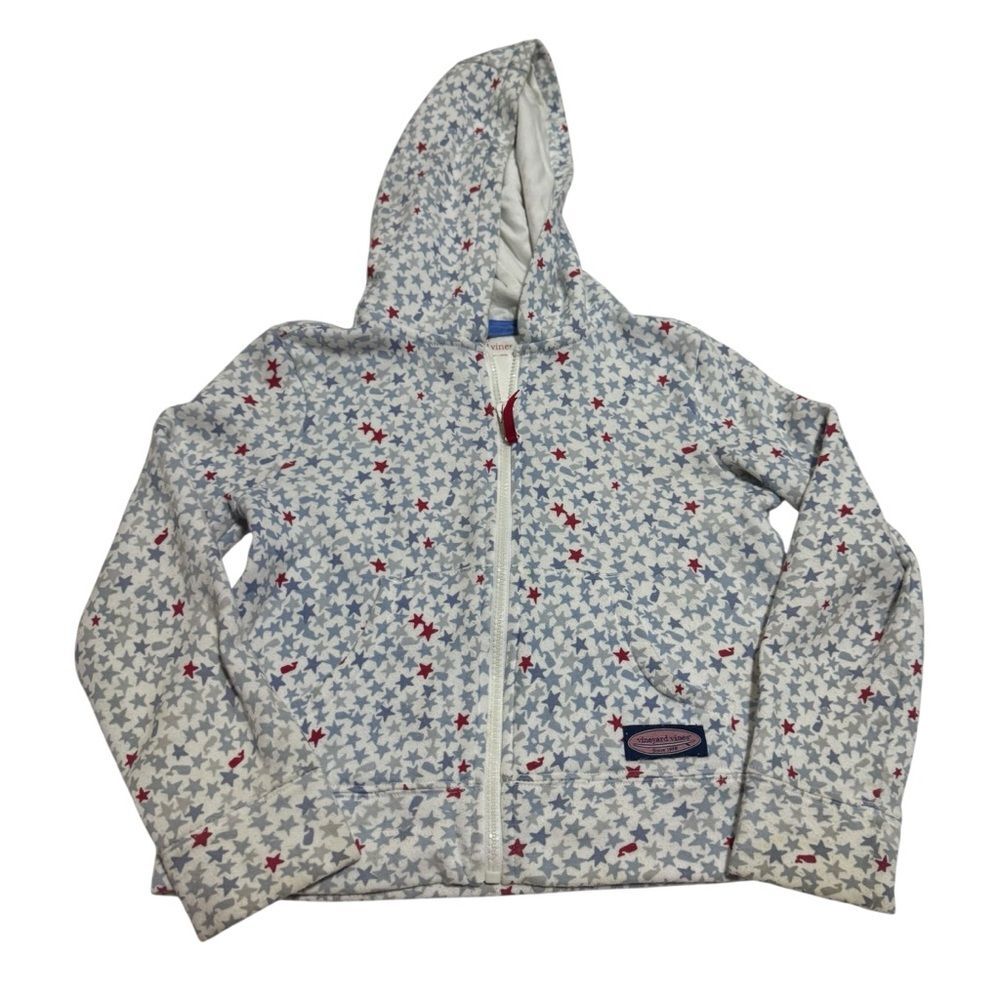 Vineyard Vines Star Graphic Print Full Zip Hoodie Sweatshirt